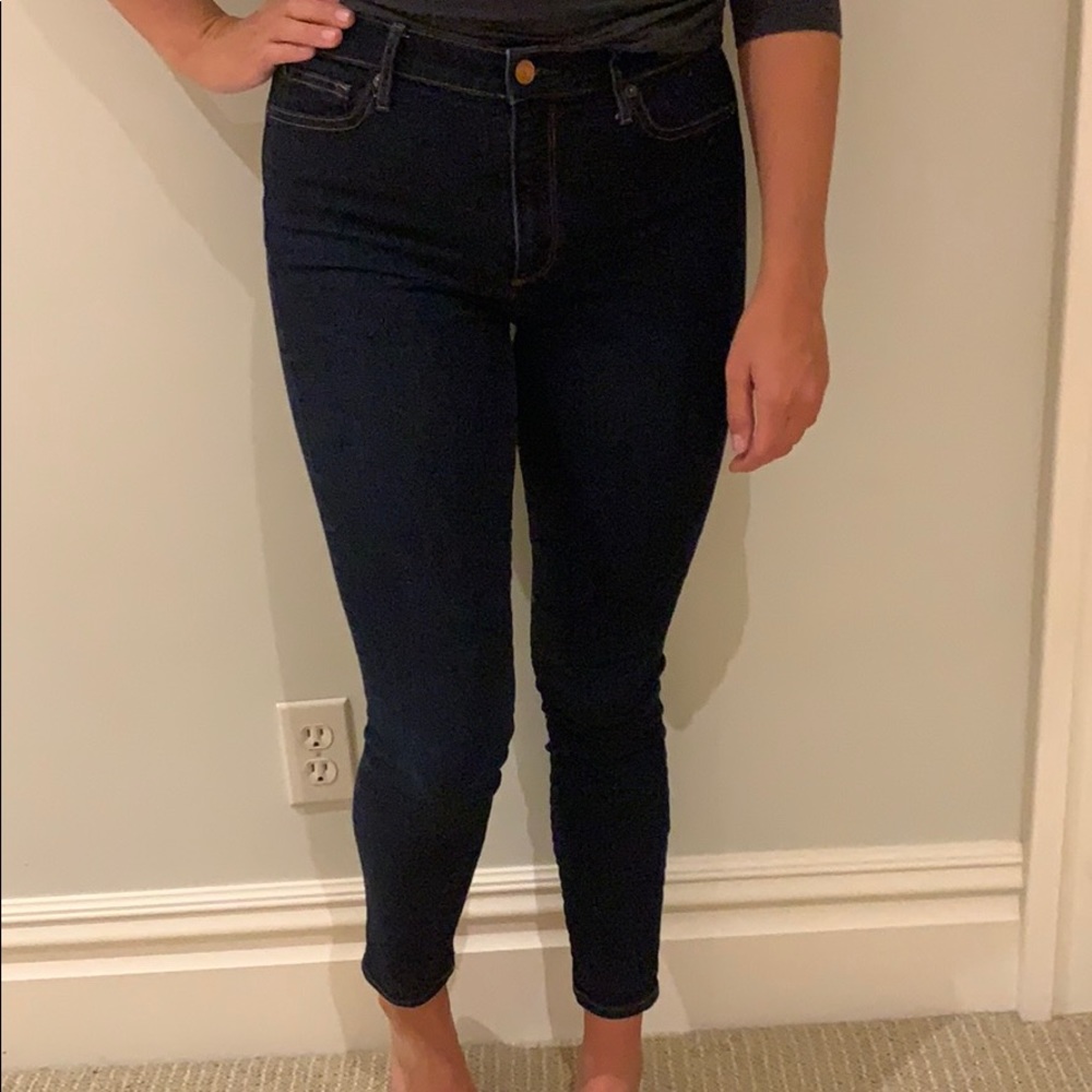 Perfect high waisted dark-wash jeans